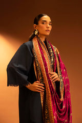 Embroidered Raw Silk Shawl