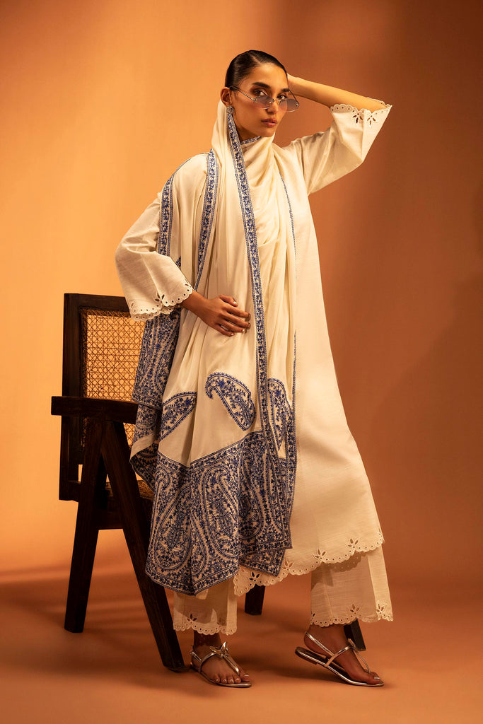 Embroidered Linen Shawl