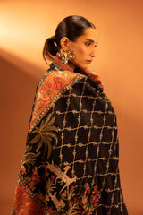 Embroidered Raw Silk Shawl