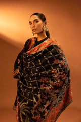 Embroidered Raw Silk Shawl