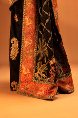 Embroidered Raw Silk Shawl