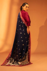 Embroidered Raw Silk Shawl