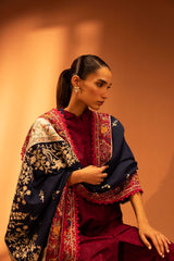 Embroidered Raw Silk Shawl