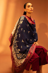 Embroidered Raw Silk Shawl