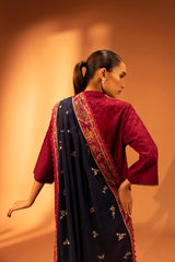 Embroidered Raw Silk Shawl