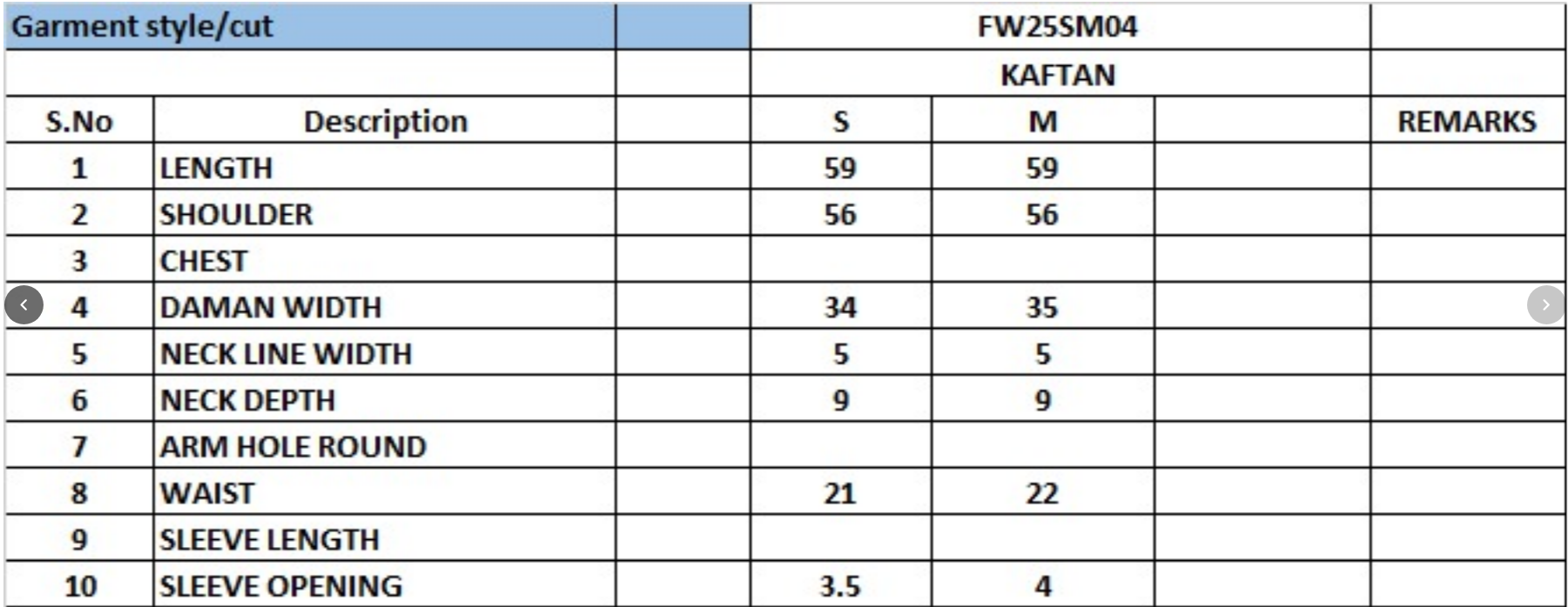 Size Chart