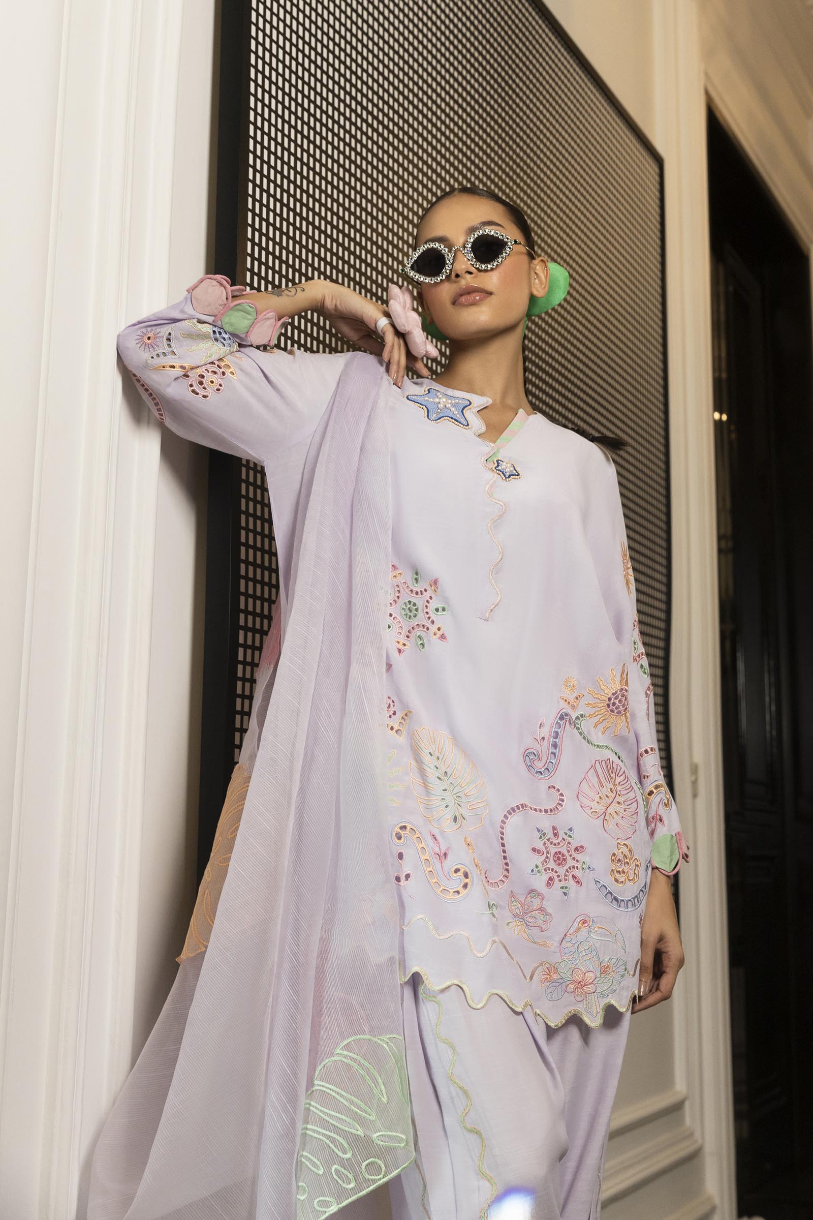 Lilac Slub Dupatta Main image