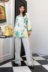 Stitched Embroidered Raw Silk Shirt + Shalwar