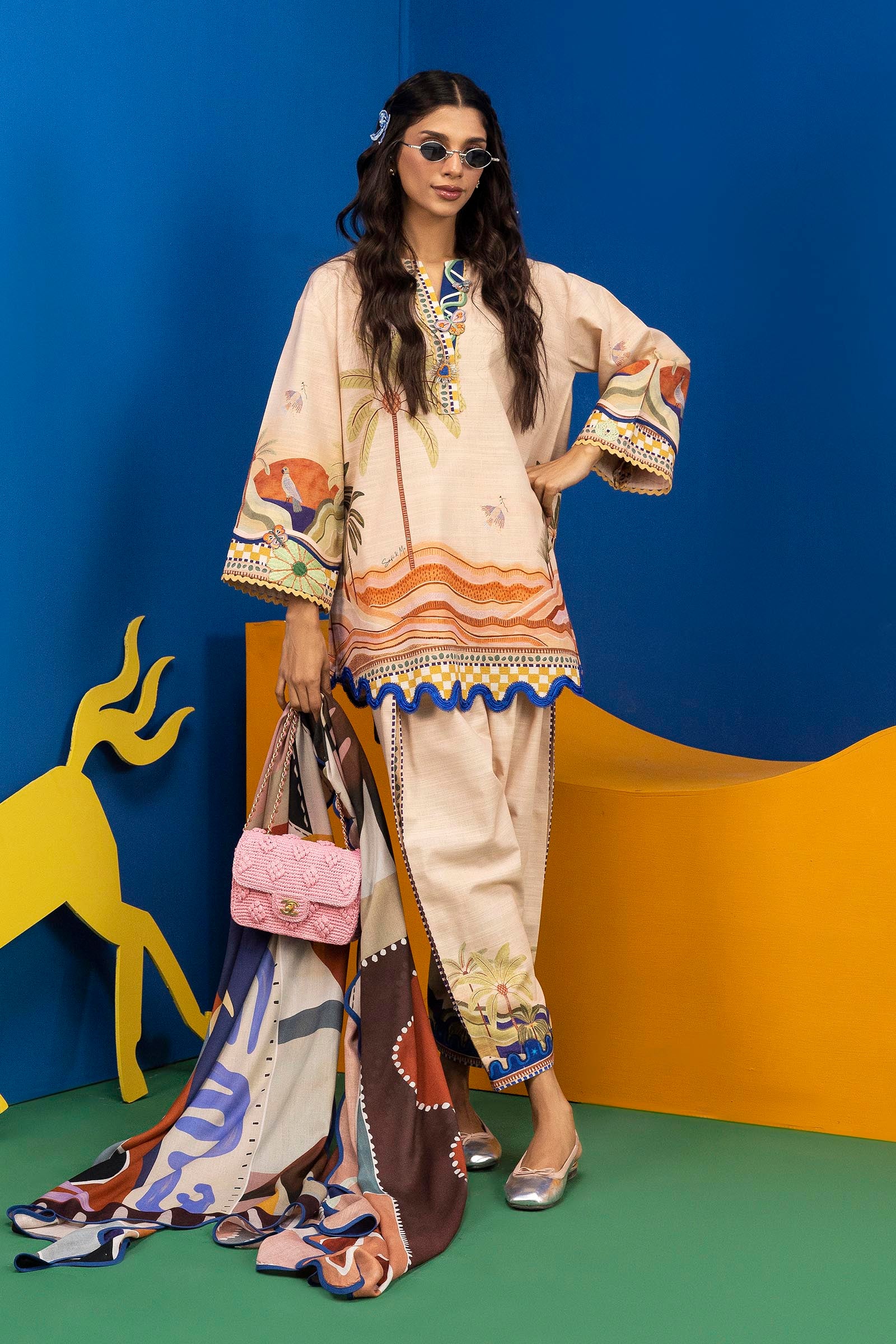Printed Linen Dupatta Main image