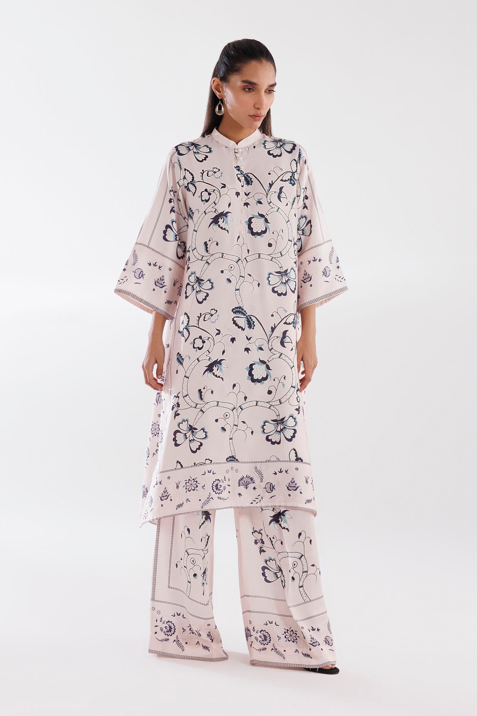 Stitched Satin Shirt + Culotte Main image