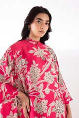 Stitched Printed Satin Shirt + Boot Pants