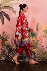 Stitched Printed Satin Shirt + Culotte