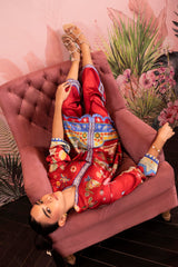 Stitched Printed Satin Shirt + Culotte