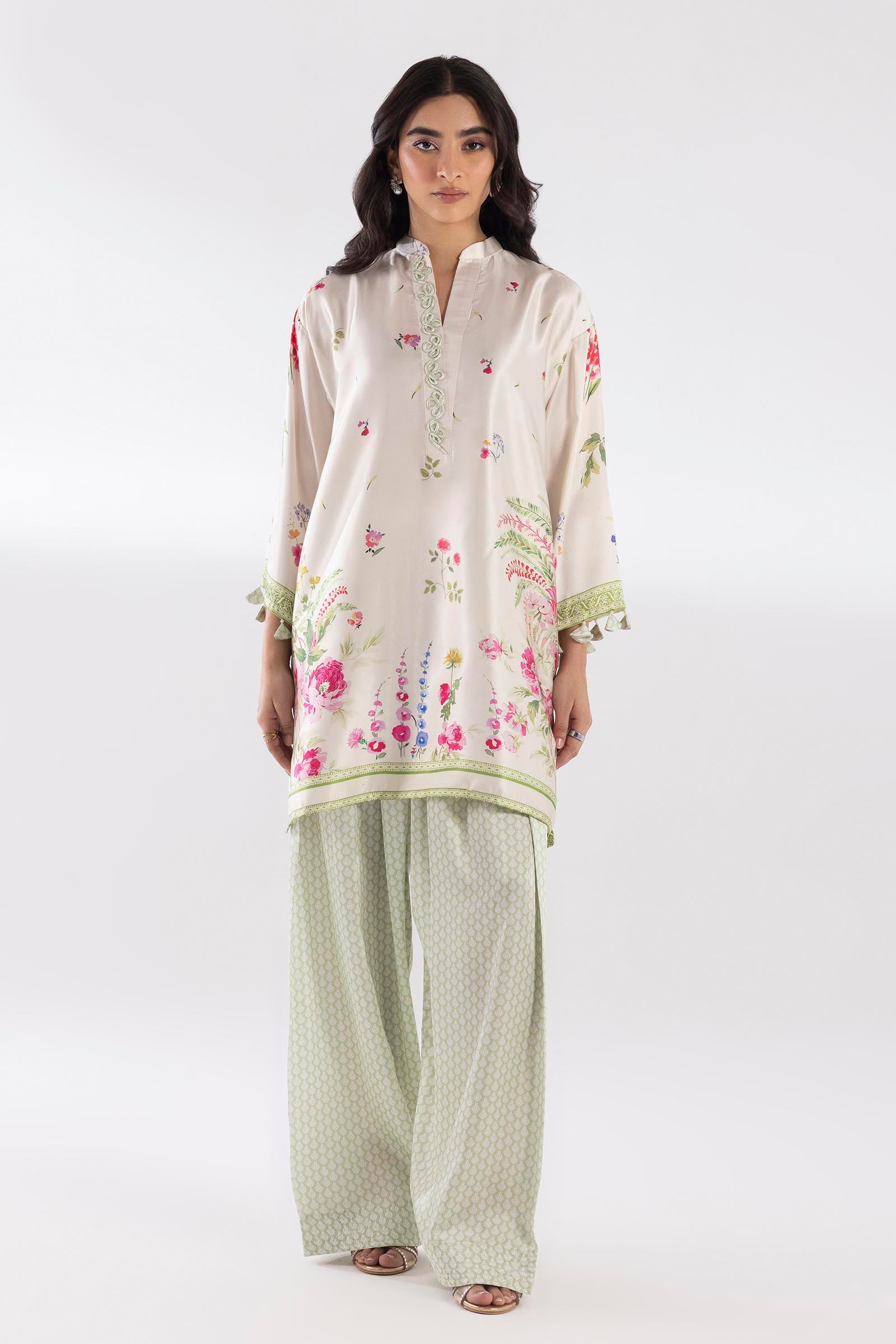 Stitched Printed Satin Shirt + Shalwar Main image