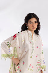 Stitched Printed Satin Shirt + Shalwar