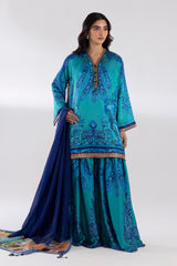 Stitched Embroidered Satin Suit