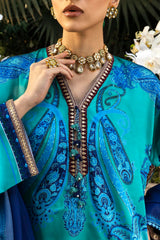 Stitched Embroidered Satin Suit