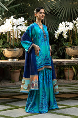 Stitched Embroidered Satin Suit