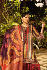 Stitched Embroidered Satin Suit