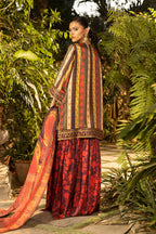 Stitched Embroidered Satin Shirt+ Bottom