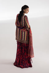 Stitched Embroidered Satin Suit