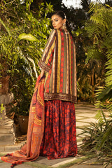 Stitched Embroidered Satin Suit