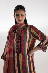 Stitched Embroidered Satin Suit