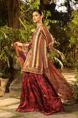 Stitched Embroidered Satin Suit