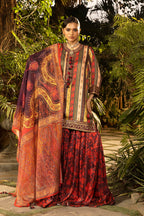 Stitched Embroidered Satin Shirt+ Bottom