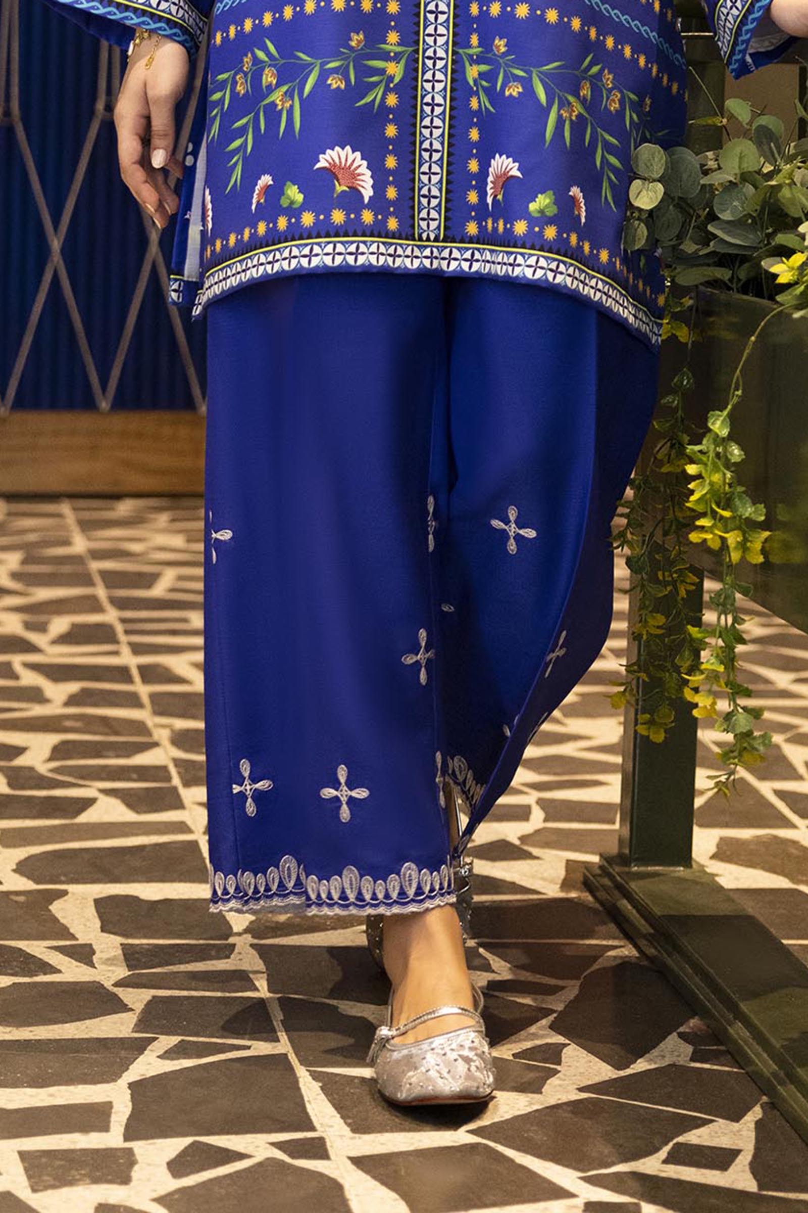Stitched Printed Khaddar Culotte Secondary image