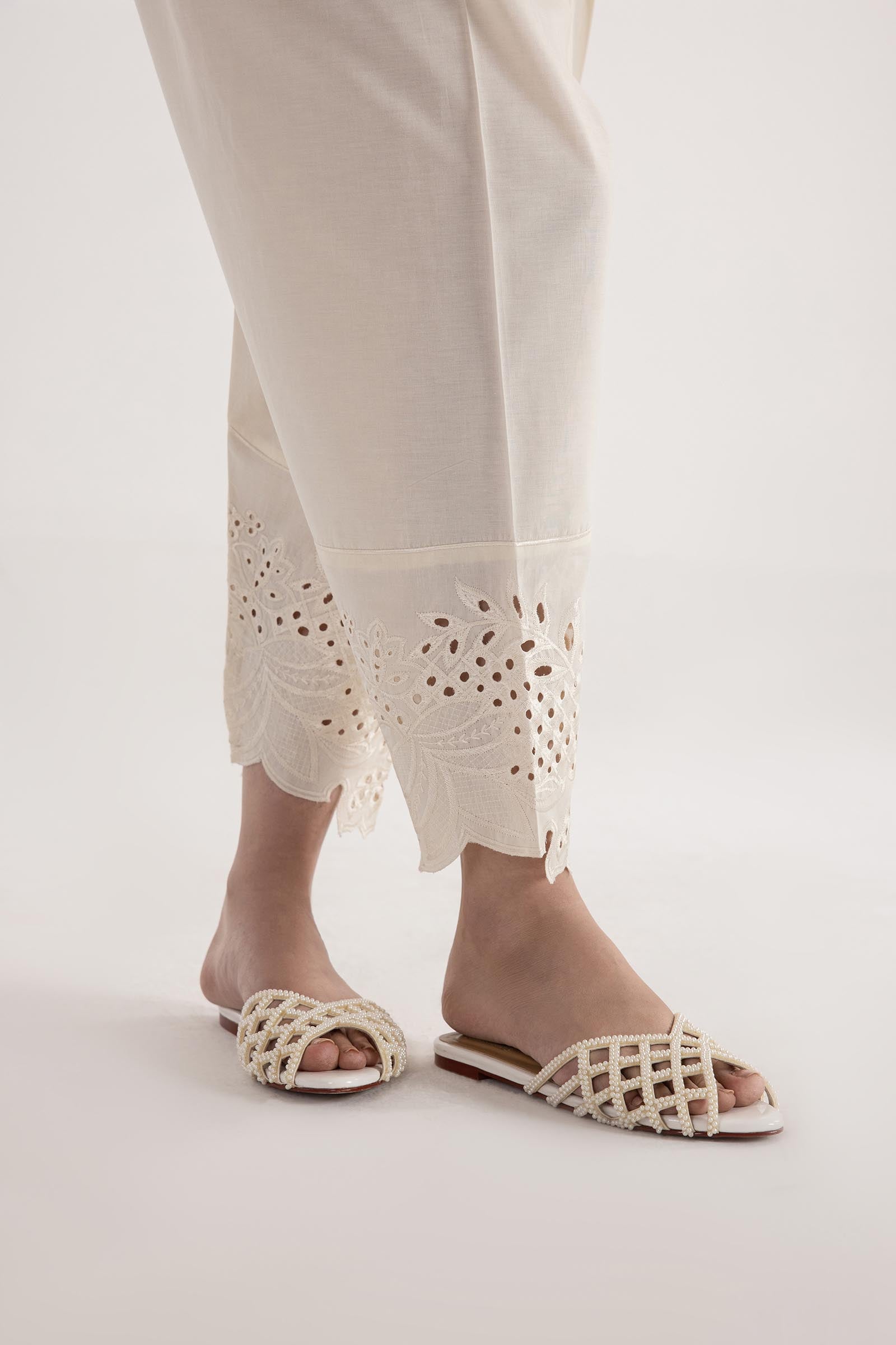 Stitched Embroidered Cambric Skinny Shalwar Secondary image