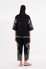 Stitched Embroidered Khaddar Shirt + Culotte