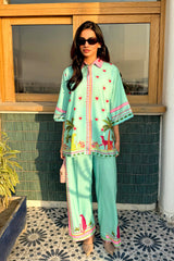 Stitched Printed Lawn West Shirt + Culotte