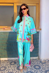 Stitched Printed Lawn West Shirt + Culotte