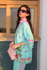 Stitched Printed Lawn West Shirt + Culotte