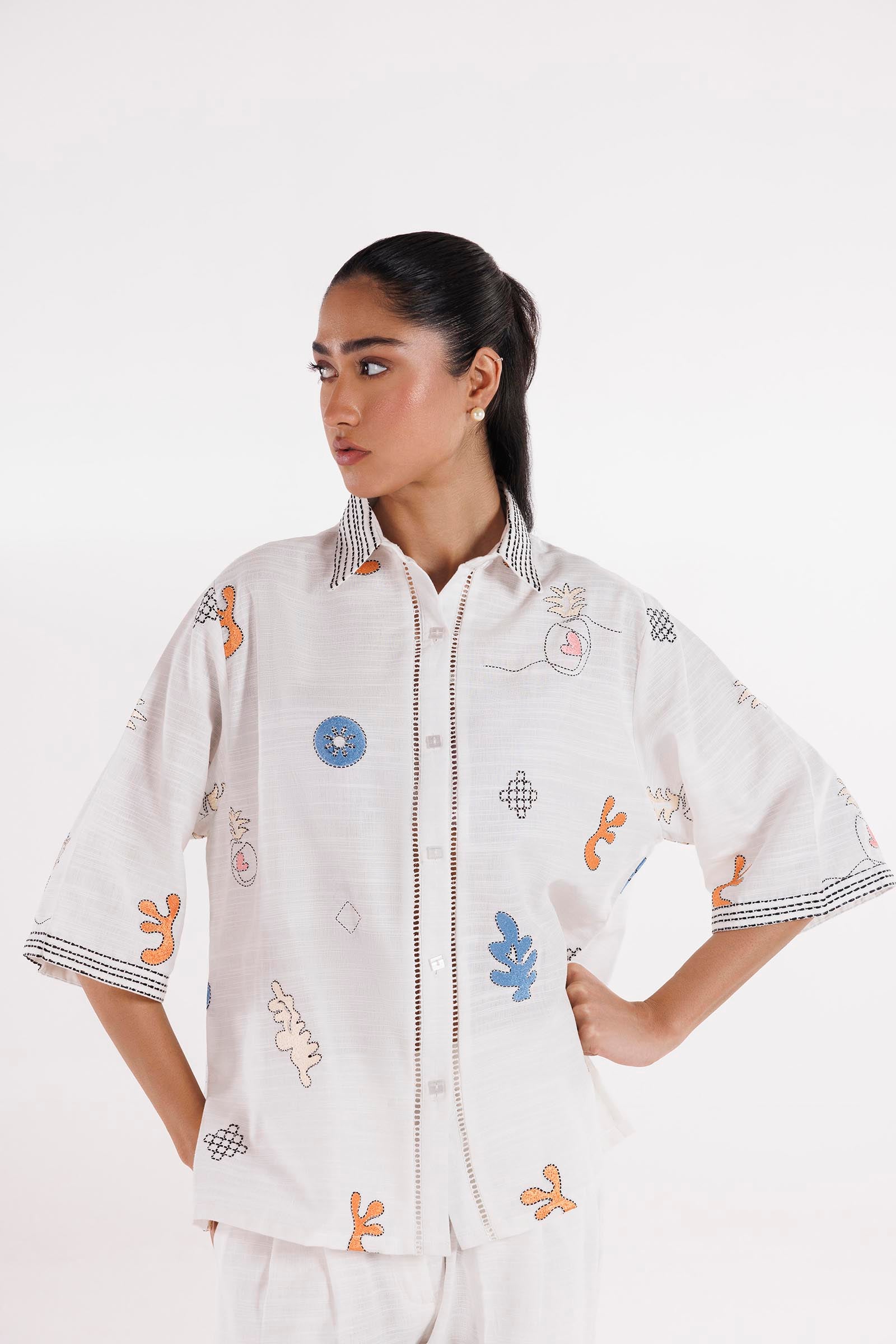 Stitched Embroidered Shirt + Culotte Secondary image