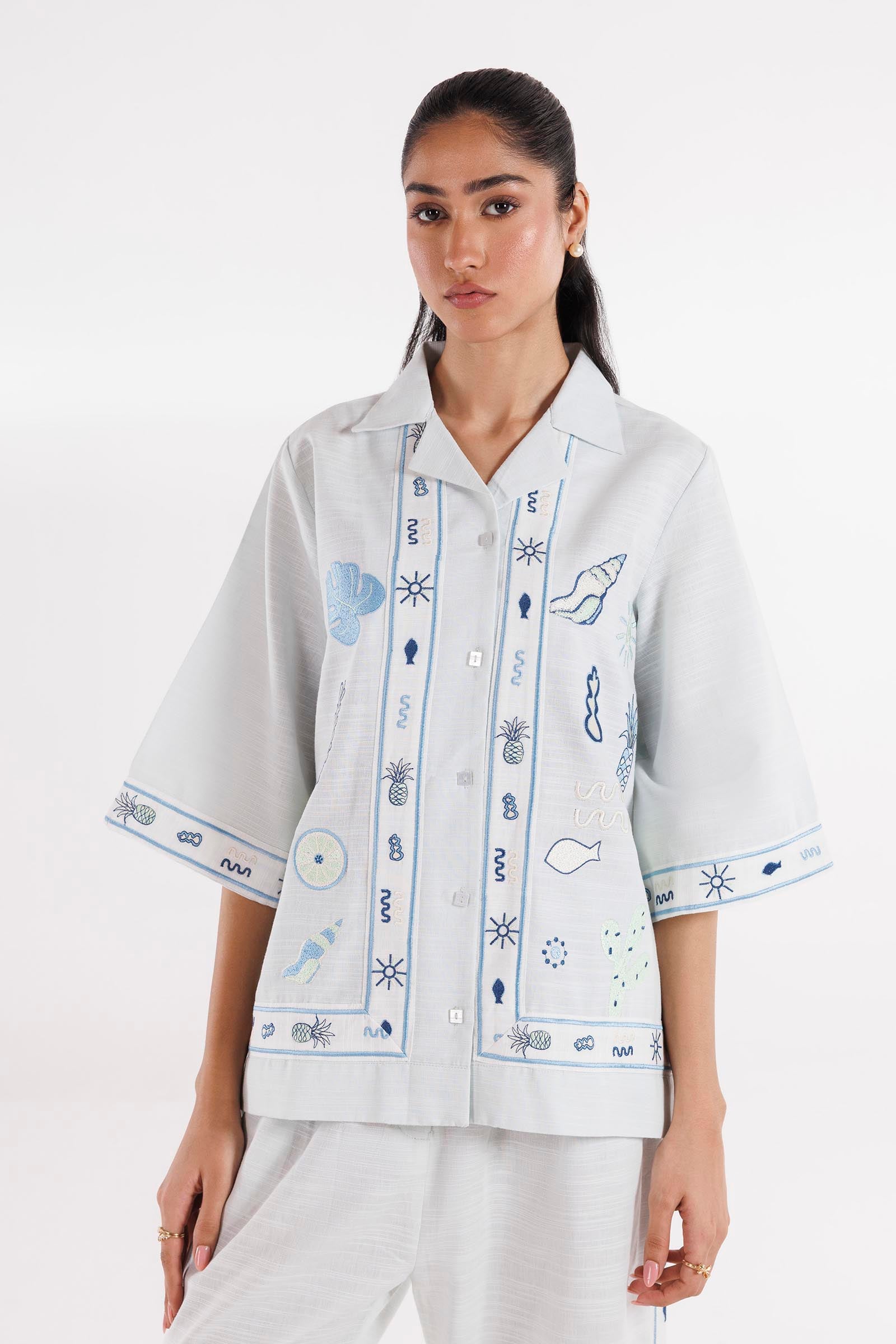 Stitched Embroidered Shirt + Culotte Secondary image