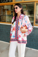 Stitched Printed Dobby Shirt + Culotte