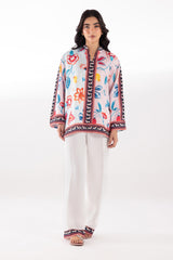 Stitched Printed Dobby Shirt + Culotte