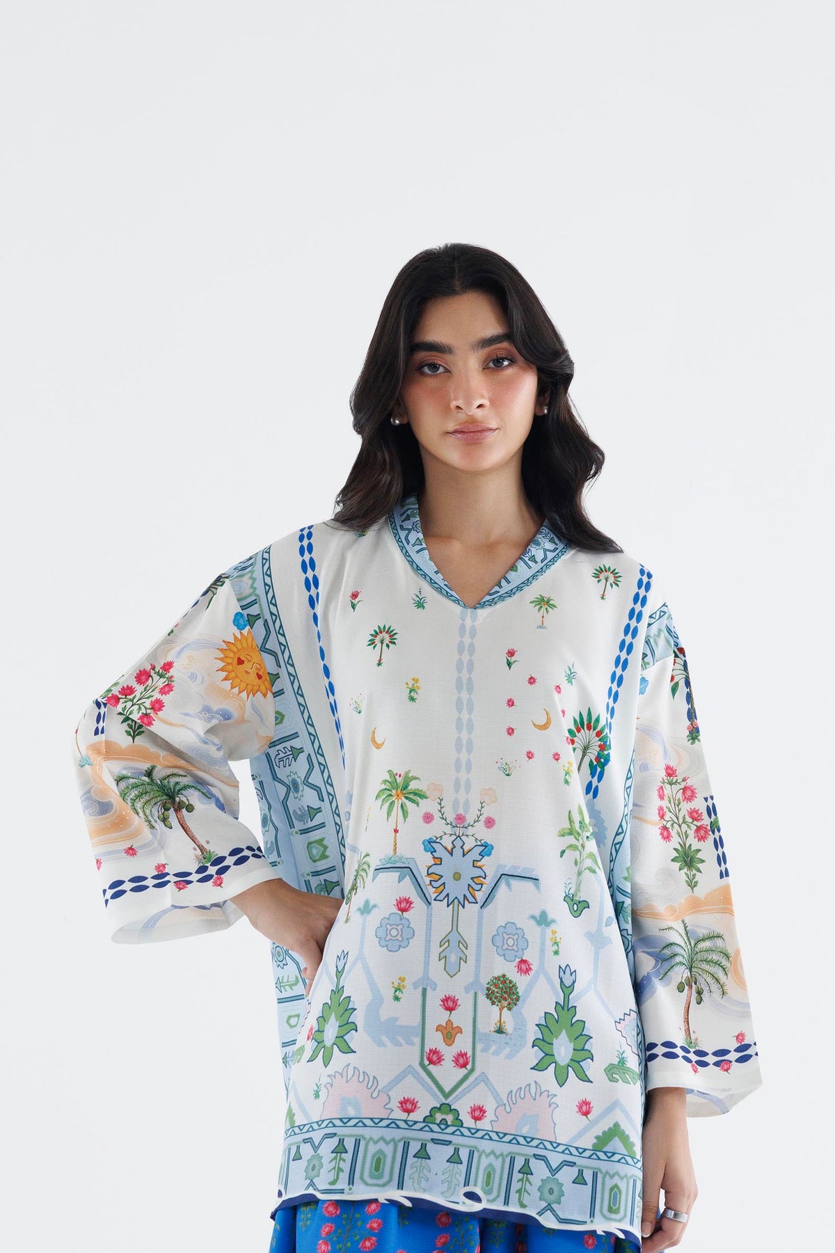 Stitched Printed Viscose Shirt+ Shalwar