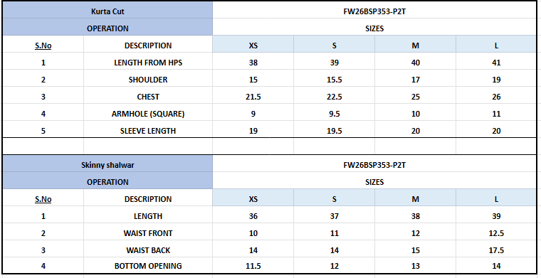 Size Chart