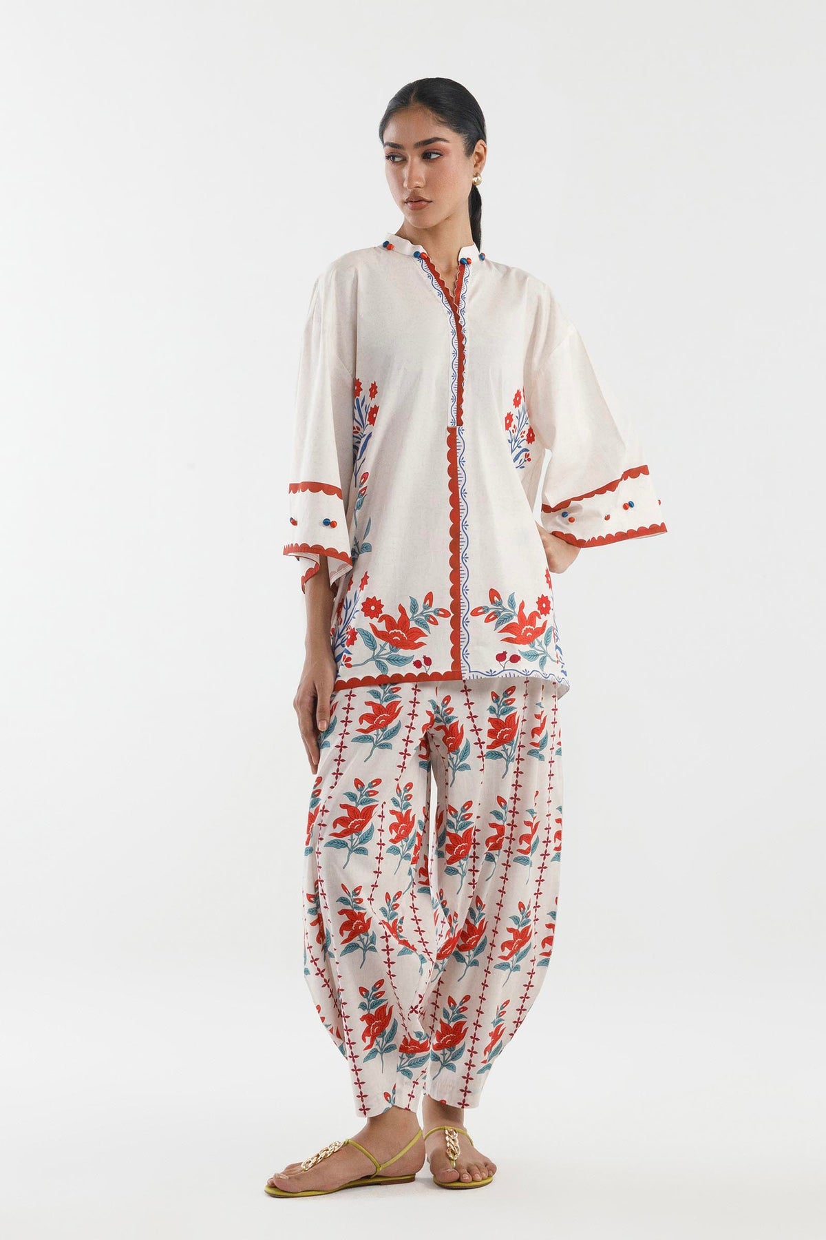 Stitched Printed Poplin Shirt+ Bottom Main image