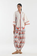 Stitched Printed Poplin Shirt+ Bottom