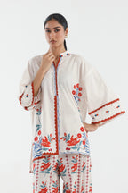 Stitched Printed Poplin Shirt+ Bottom