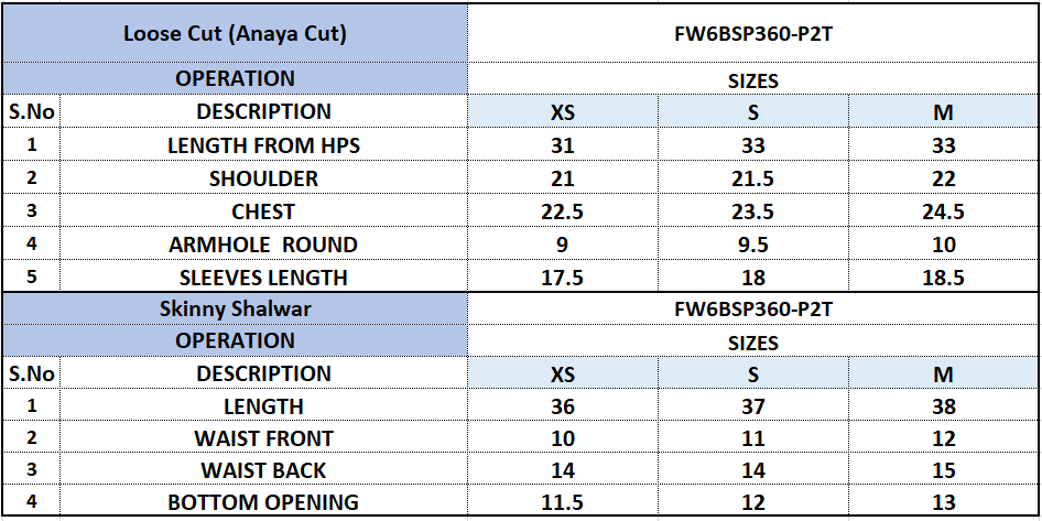 Size Chart