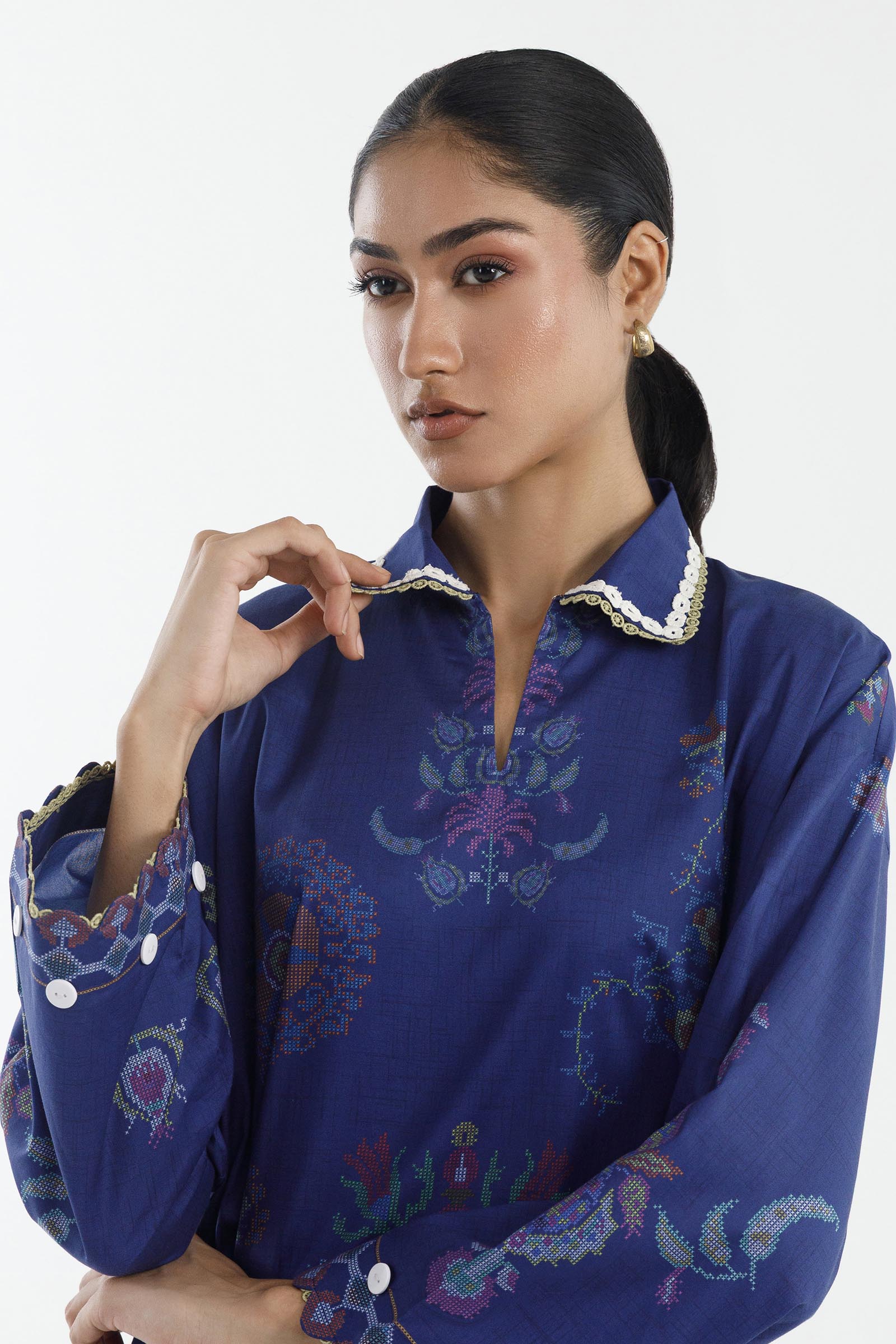 Stitched Printed Poplin Shirt+ Shalwar Secondary image