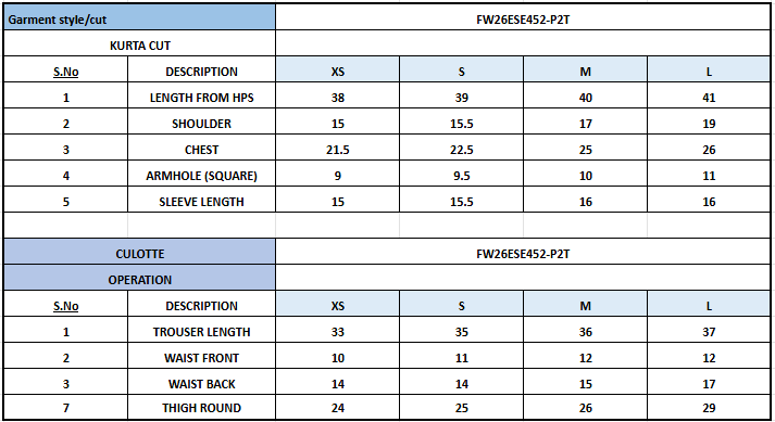 Size Chart