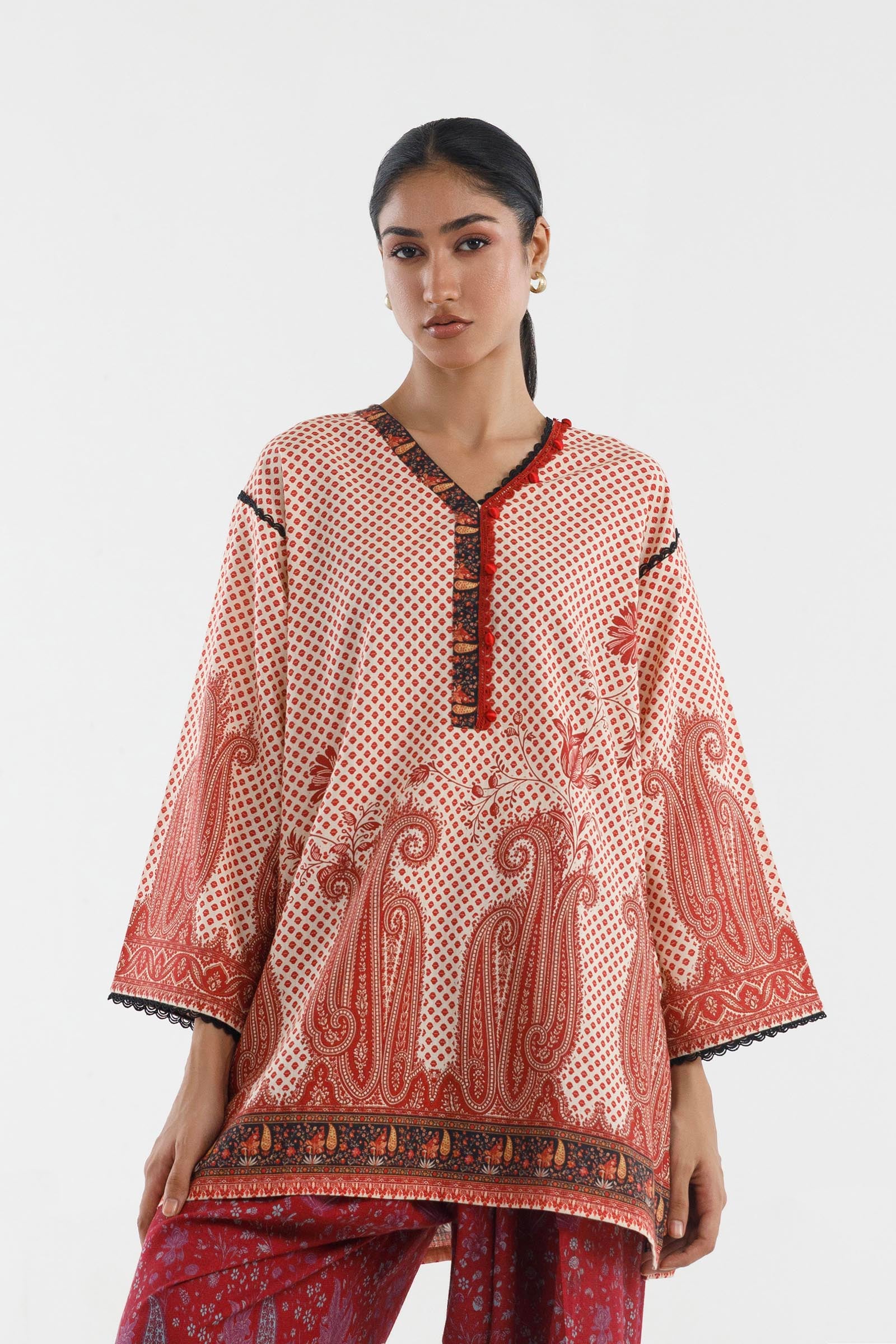 Stitched Printed Shimmer Khaddar Shirt+ Shalwar Secondary image