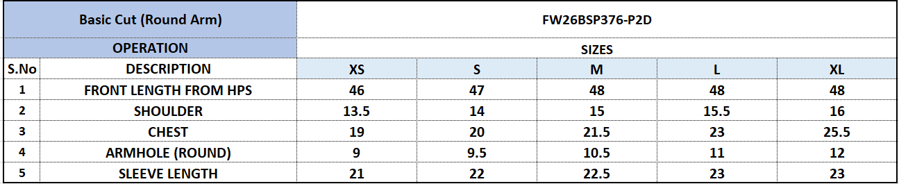 Size Chart