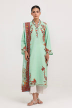 Stitched Printed Cotton Khaddar Shirt+ Dupatta